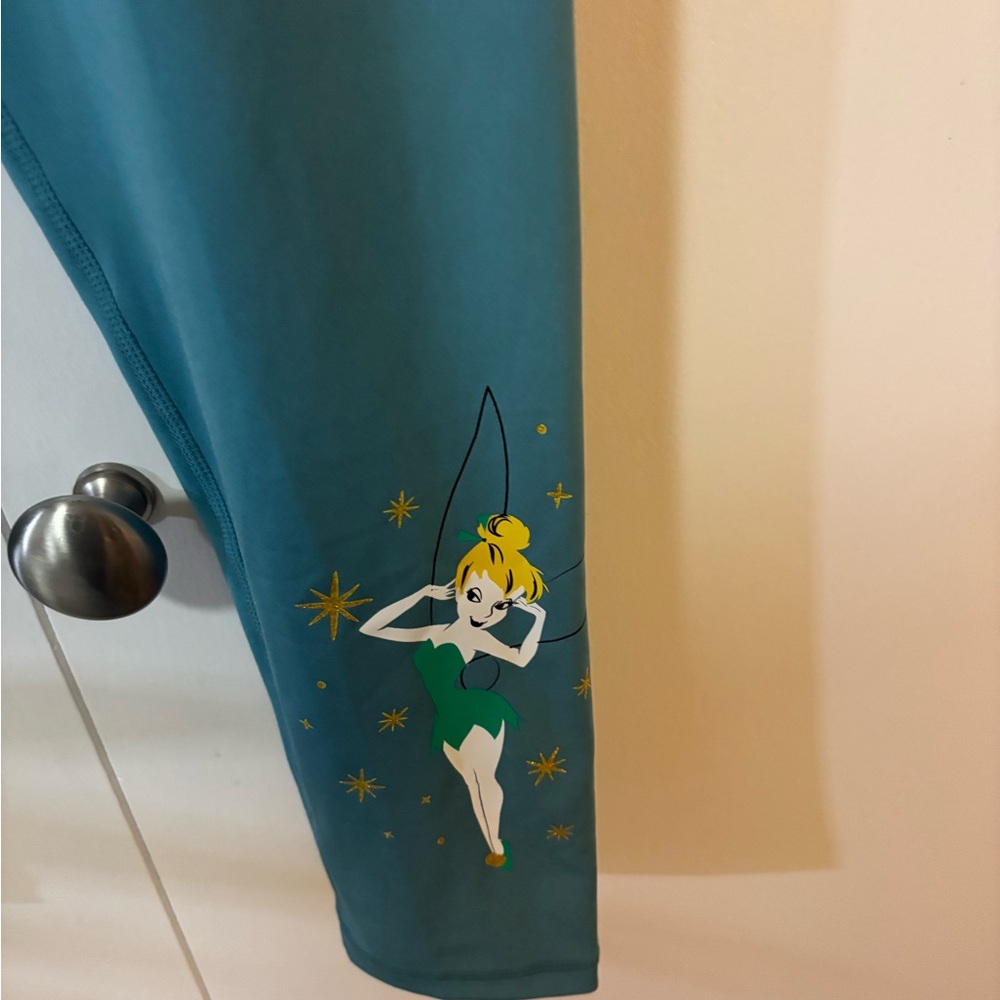 NWT Disney Parks Tinker Bell Teal Leggings with Pockets - Medium- Retired HTF - Picture 5 of 7